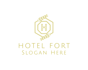 Luxury Laurel Hexagon logo design