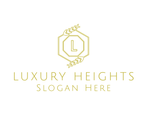 Luxury Laurel Hexagon logo design