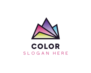 Multi Color Triangle Mountain  Logo