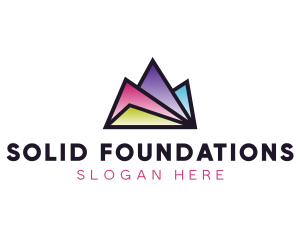 Multi Color Triangle Mountain  Logo