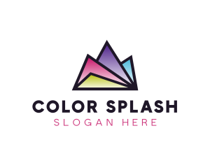 Multi Color Triangle Mountain  logo design