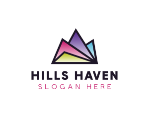 Multi Color Triangle Mountain  logo design