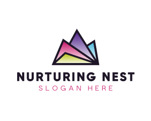 Multi Color Triangle Mountain  logo design