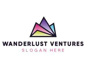 Multi Color Triangle Mountain  logo design