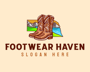 Cowboy Boots Nebraska logo design