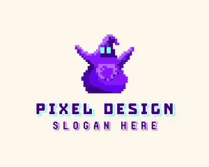 Retro Ghost Pixel logo design