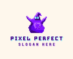 Retro Ghost Pixel logo design