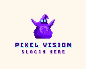 Retro Ghost Pixel logo design