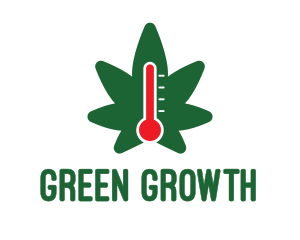 Temperature Weed Thermometer logo design