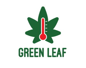 Temperature Weed Thermometer logo design