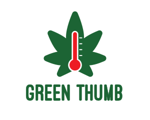 Temperature Weed Thermometer logo design