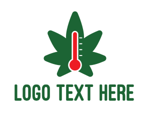 Temperature Weed Thermometer logo design