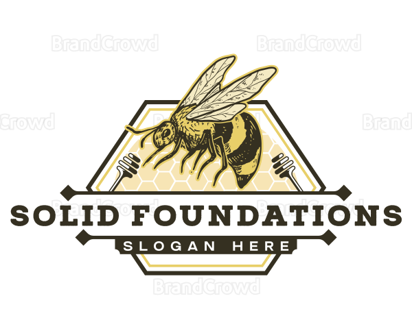 Bee Honey Hive Logo