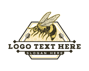 Apiary - Bee Honey Hive logo design