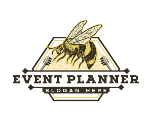 Bee Honey Hive Logo