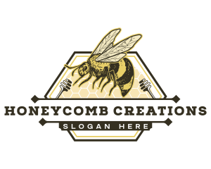 Beeswax - Bee Honey Hive logo design