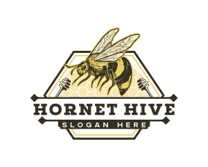 Bee Honey Hive logo design