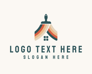 Paintbrush - House Roof Paint logo design