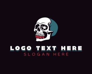 Skull Bone Halloween logo design