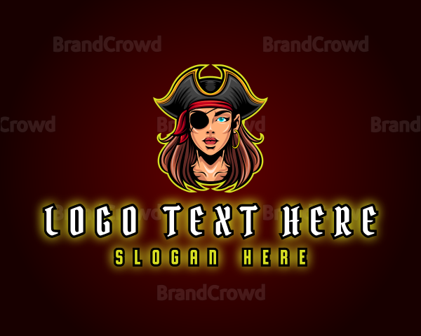 Woman Captain Pirate Logo