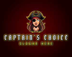 Captain - Woman Captain Pirate logo design