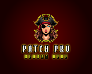 Eyepatch - Woman Captain Pirate logo design