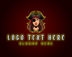 Gaming - Woman Captain Pirate logo design