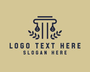 Court House - Legal Pillar Wreath logo design