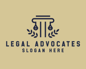 Legal Pillar Wreath logo design