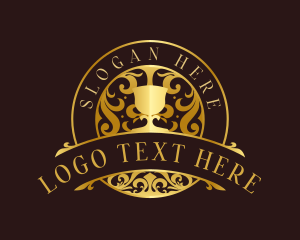 Clubhouse - Elegant Wine Goblet logo design