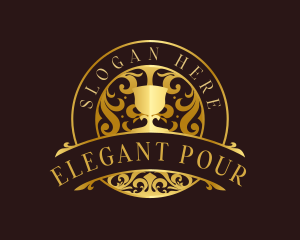 Elegant Wine Goblet  logo design