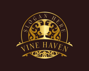 Elegant Wine Goblet  logo design