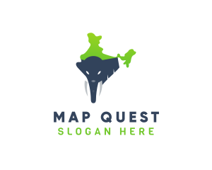 Elephant India Map logo design