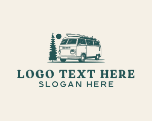 Mobile Home - Retro Trailer Van logo design