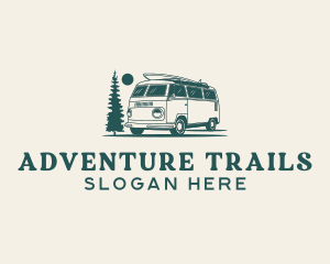 Retro Trailer Van logo design