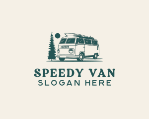 Van - Retro Trailer Van logo design