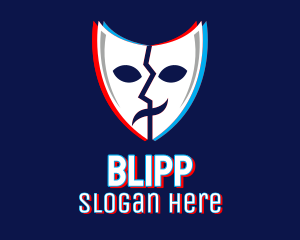 Film - Glitchy Thespian Mask logo design