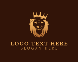 King - Majestic Crown Lion logo design