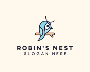 Blue Robin Finch logo design