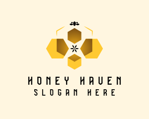 Bee Honey Hive logo design