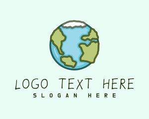 World - Quirky Sketch Earth logo design