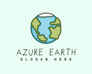 Quirky Sketch Earth logo design