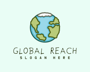 Quirky Sketch Earth logo design