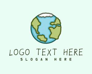 Worldwide - Quirky Sketch Earth logo design
