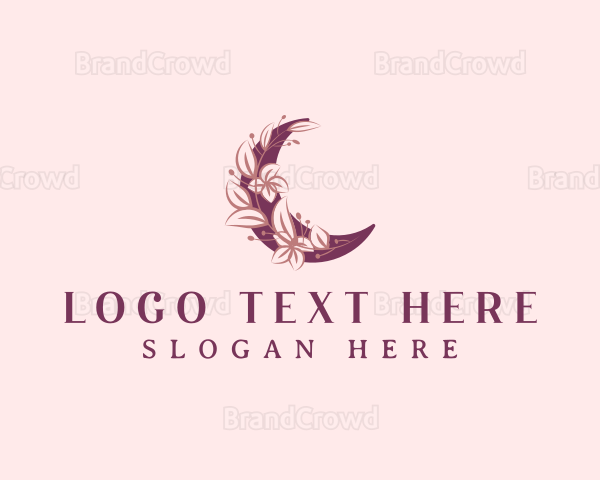 Floral Ornament Moon Logo