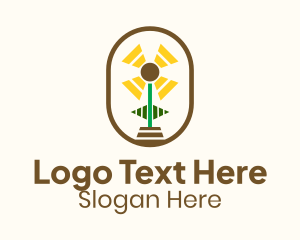 Flower Sun Badge Logo