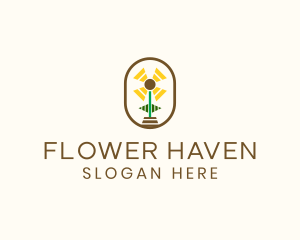 Flower Sun Badge logo design