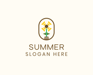 Flower Sun Badge logo design