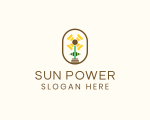 Flower Sun Badge logo design