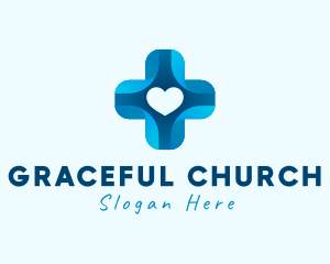 Life - Medical Cross Heart logo design